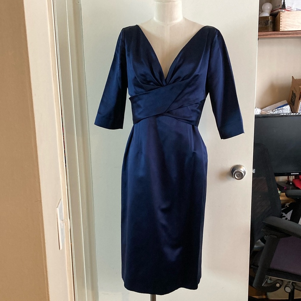 Alexander McQueen satin finish silk midi dress